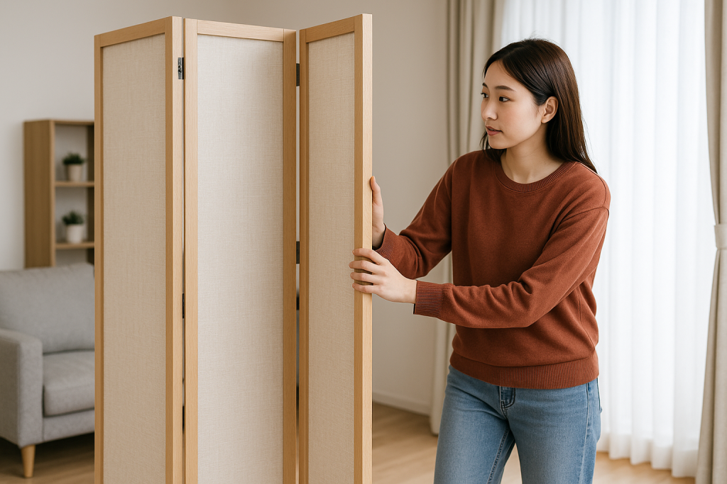 可動家具と間仕切りで季節に応じて最適化