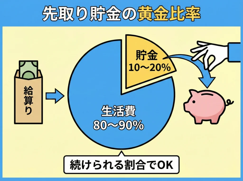 手取りの10％～20％貯金