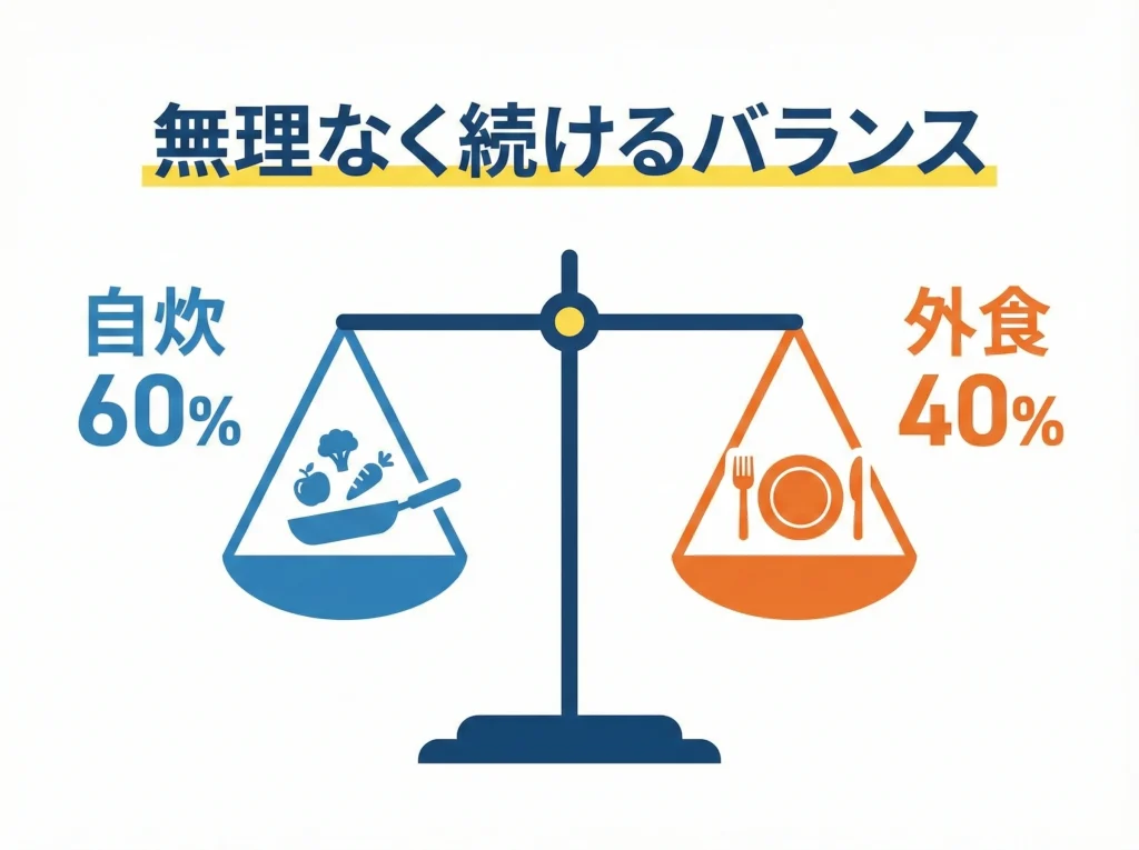 食費を抑える自炊と外食