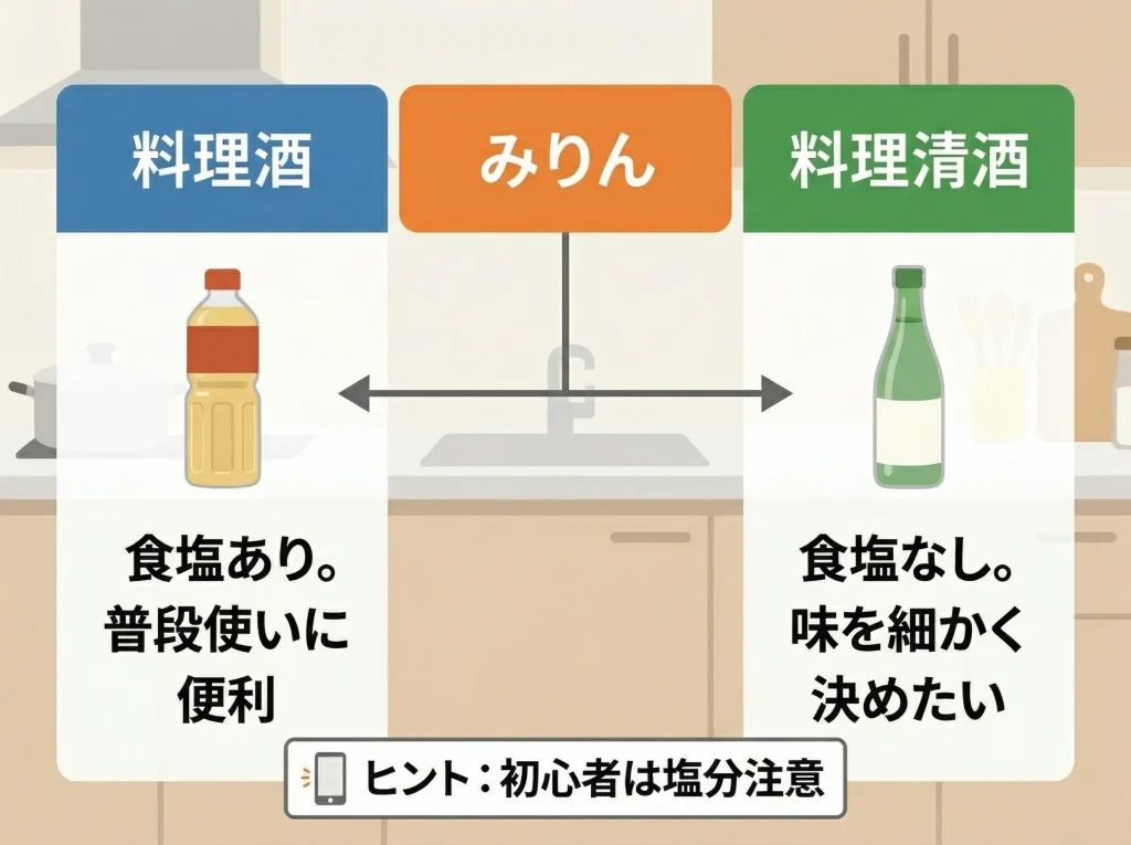 料理酒と料理清酒の使い分け